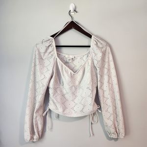 Urban Romantics White Crop Long Sleeve Sz M